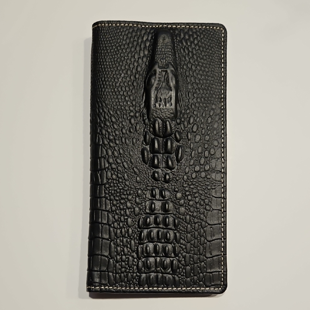 Black Crocodile Embossed Leather Wallet